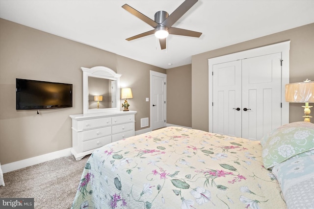 843 Summer Breeze Path, Cochranville, PA 19330 - carpeted bedroom featuring baseboards, a closet, and a ceiling fan