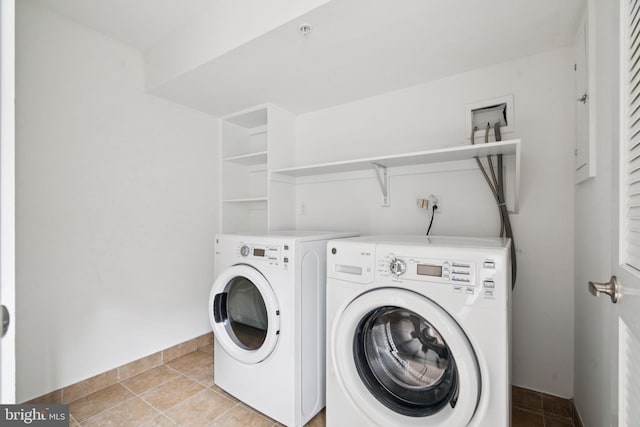 315 Dupont St, Philadelphia, PA 19128 - laundry area with independent washer and dryer and light tile patterned floors