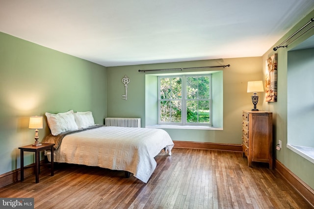 1148 Bodine Rd, Chester Springs, PA 19425 - bedroom with radiator, hardwood / wood-style floors, and baseboards