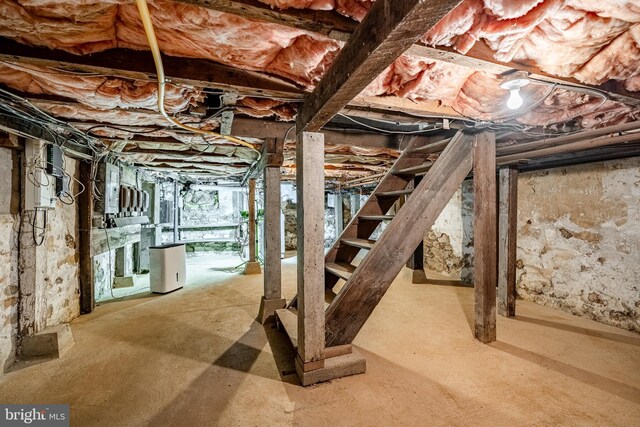 1148 Bodine Rd, Chester Springs, PA 19425 - basement with electric panel and stairs