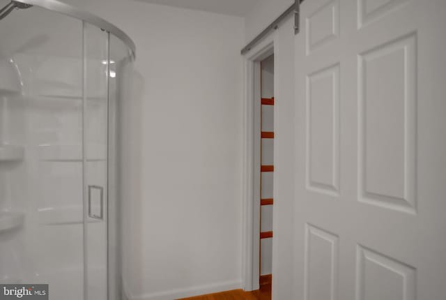 7 Cross Trl, Fairfield, PA 17320 - bathroom with a shower stall and wood finished floors
