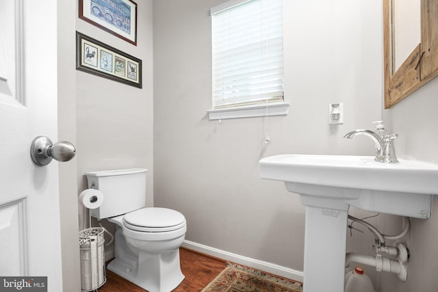 1 Crovo Ln, Fredericksburg, VA 22405 - half bath with toilet, baseboards, and wood finished floors