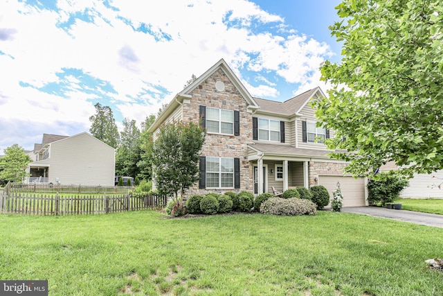 1 Crovo Ln, Fredericksburg, VA 22405 - view of front of property with stone siding, asphalt driveway, and an attached garage