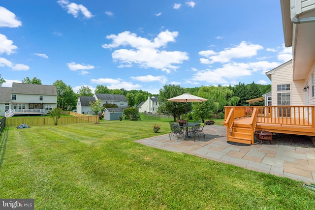 11221 Chaucers Ridge Ct, Laurel, MD 20723 - view of yard featuring a patio, a wooden deck, and a residential view