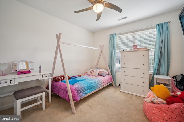 9435 Silver Meteor Ct, Manassas Park, VA 20111 - bedroom featuring light colored carpet and ceiling fan