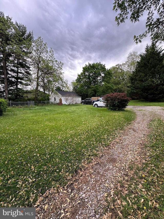 view of yard with fence