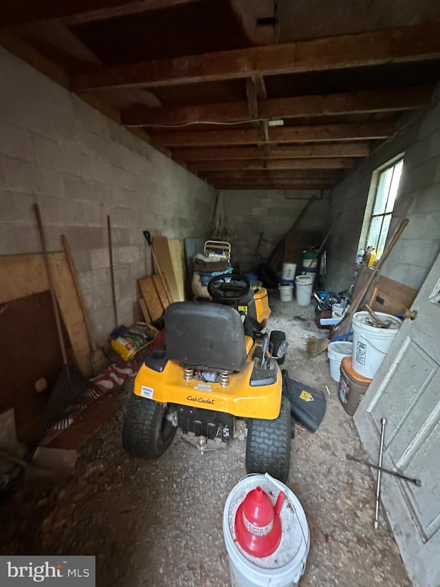 view of storage area