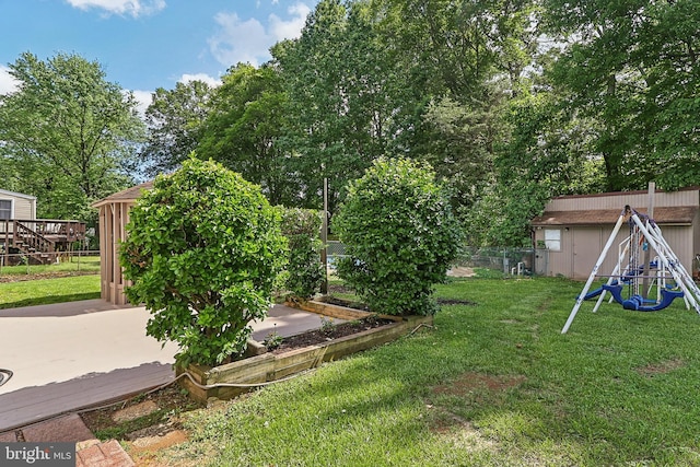 view of yard featuring a playground