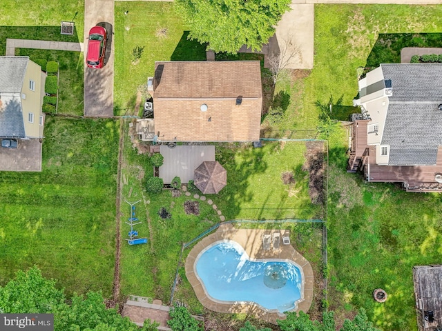 bird's eye view of a pool
