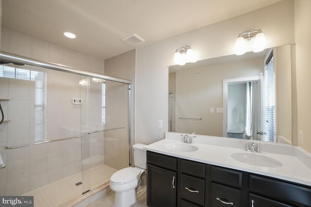 2519 Auden Dr, Silver Spring, MD 20906 - bathroom with double vanity, a shower stall, and tile patterned floors