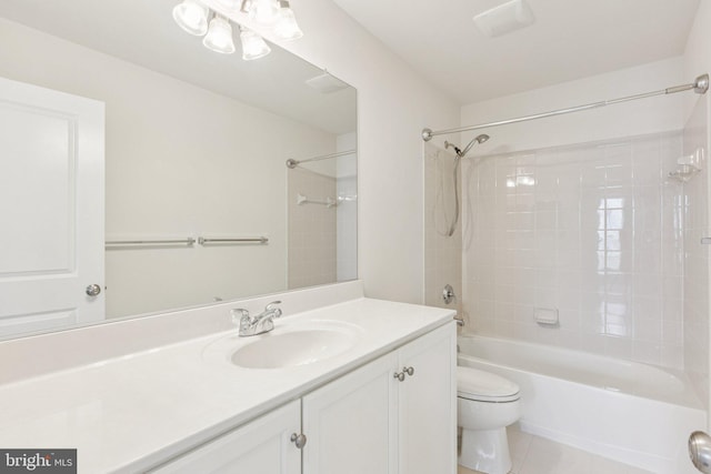 32157 Shorebreak Xing, Millville, DE 19967 - full bath featuring toilet, vanity, shower / bathtub combination, and tile patterned flooring