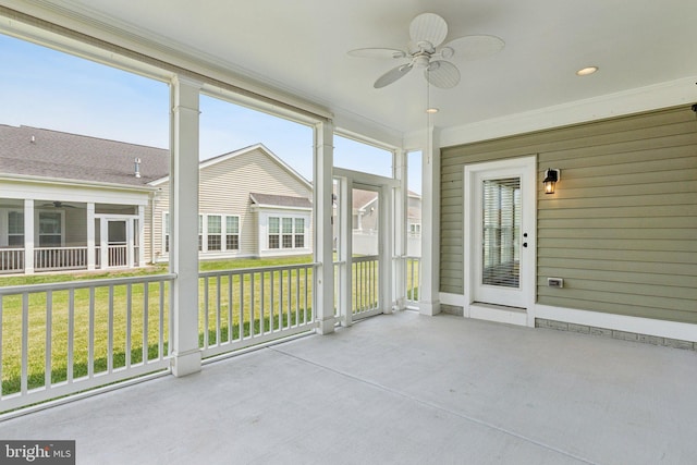 32157 Shorebreak Xing, Millville, DE 19967 - unfurnished sunroom featuring ceiling fan