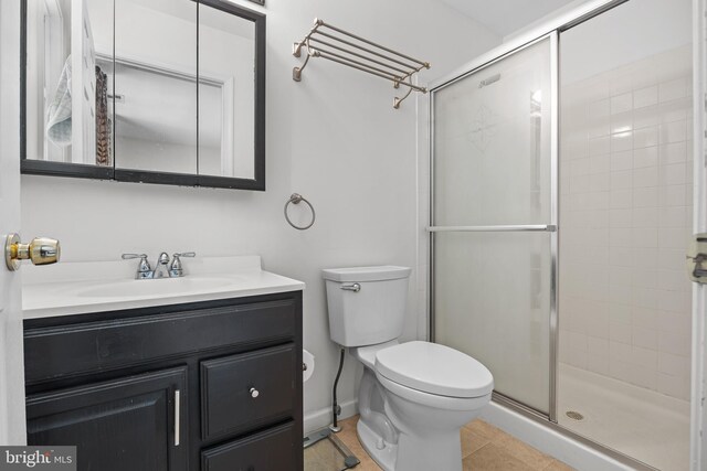 600 Trenton Rd, Langhorne, PA 19047 - bathroom with a stall shower, tile patterned flooring, toilet, and vanity