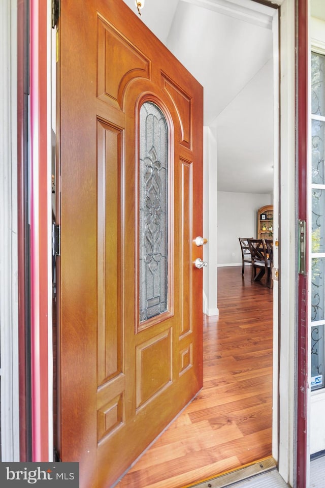 600 Trenton Rd, Langhorne, PA 19047 - foyer with wood finished floors, baseboards, and lofted ceiling