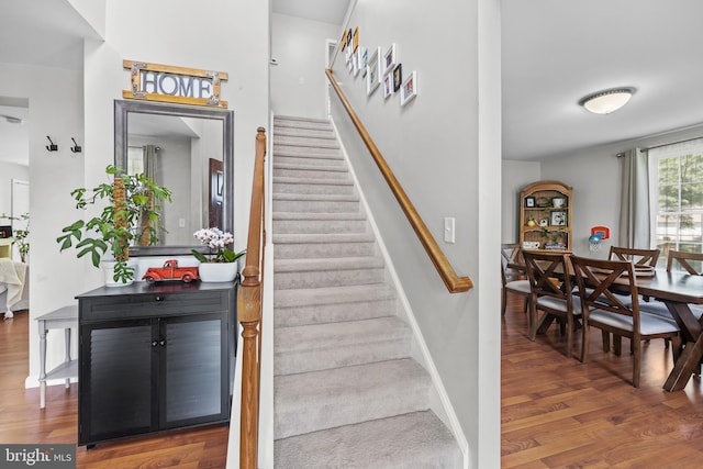 600 Trenton Rd, Langhorne, PA 19047 - stairway with wood finished floors and baseboards