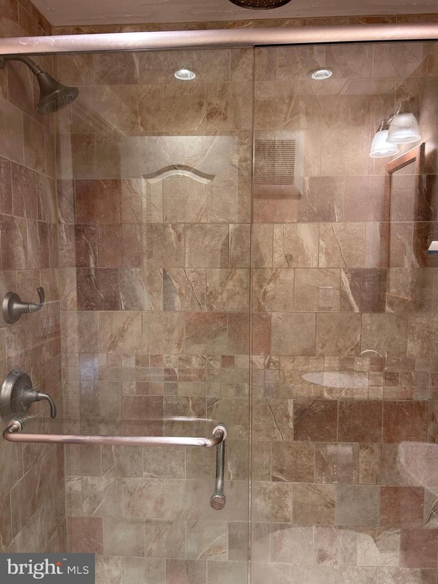 detailed view of a stall shower
