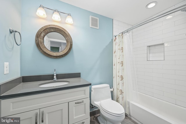 1510 Northern Neck Dr Unit 102, Vienna, VA 22182 - bathroom with toilet, vanity, and shower / bathtub combination with curtain