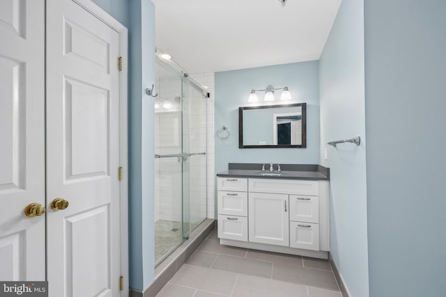 1510 Northern Neck Dr Unit 102, Vienna, VA 22182 - bathroom with tile patterned floors, a stall shower, and vanity