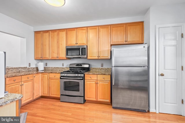 1510 Northern Neck Dr Unit 102, Vienna, VA 22182 - kitchen with stainless steel appliances, light stone countertops, and light wood finished floors