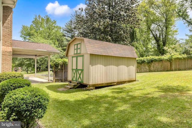 view of shed