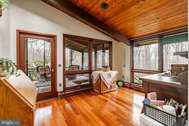 1220 Morgantown Rd, Morgantown, PA 19543 - sunroom / solarium with hardwood / wood-style floors and wood ceiling