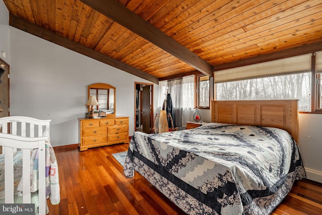 1220 Morgantown Rd, Morgantown, PA 19543 - bedroom with wood ceiling, baseboards, and hardwood / wood-style flooring