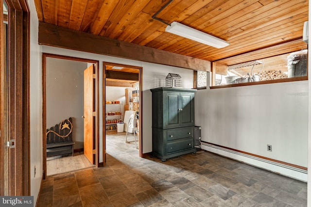 1220 Morgantown Rd, Morgantown, PA 19543 - spare room featuring baseboard heating and wooden ceiling
