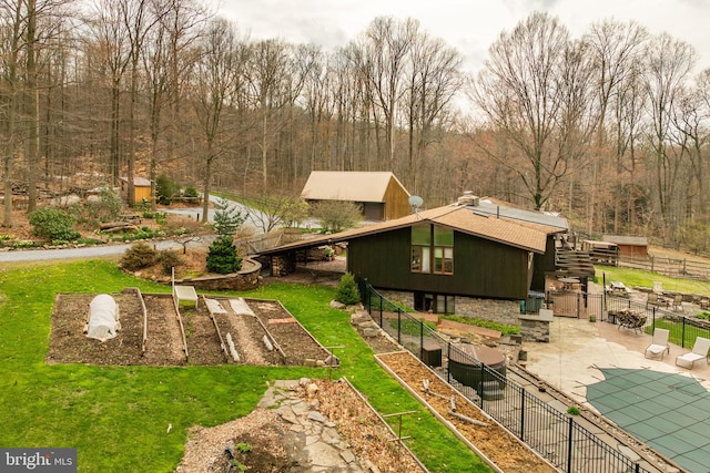 1220 Morgantown Rd, Morgantown, PA 19543 - back of house with a patio and a forest view