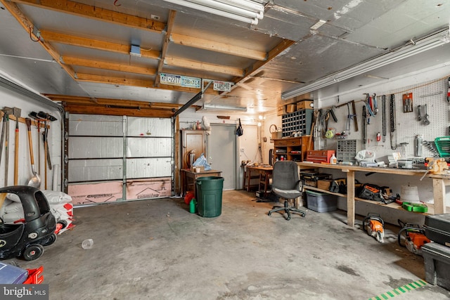 1220 Morgantown Rd, Morgantown, PA 19543 - garage featuring a workshop area