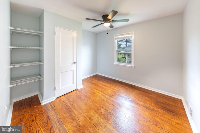 3321 Clay St, Silver Spring, MD 20902 - unfurnished bedroom with a closet, wood finished floors, baseboards, and a ceiling fan