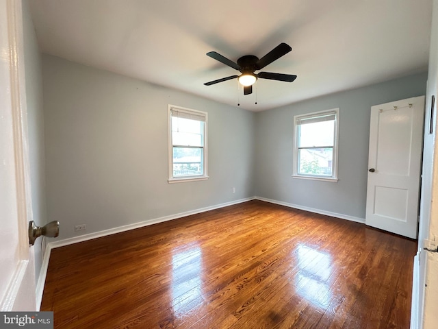 3321 Clay St, Silver Spring, MD 20902 - unfurnished room with healthy amount of natural light, wood finished floors, a ceiling fan, and baseboards