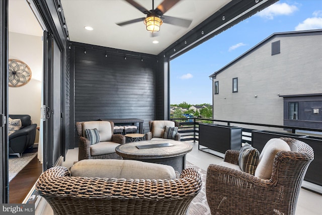 20383 Codman Dr, Ashburn, VA 20147 - balcony with a ceiling fan