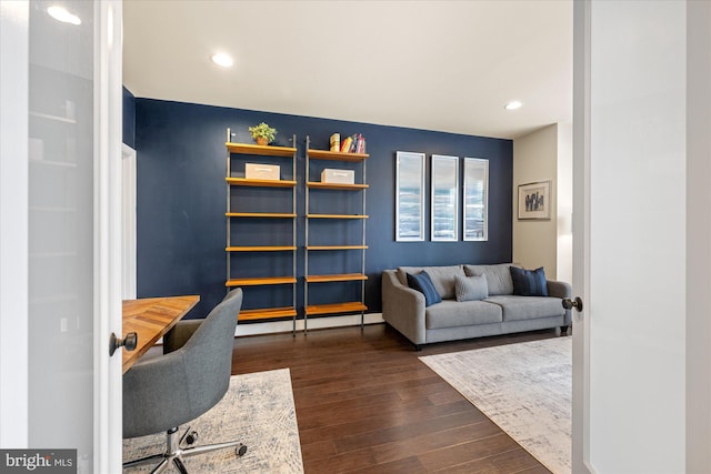 20383 Codman Dr, Ashburn, VA 20147 - office with dark wood-style flooring and recessed lighting