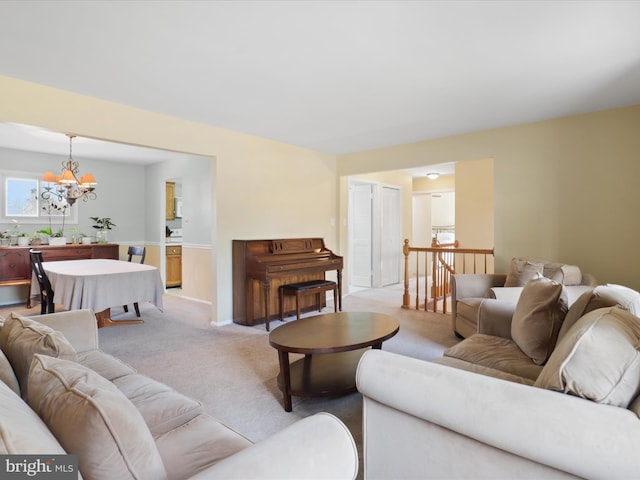 2 Darnell Ct, Olney, MD 20832 - living area with a chandelier and light carpet