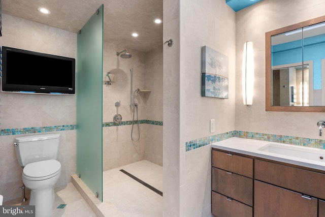 11 Candace Ct, Richboro, PA 18954 - full bath with tile walls, a walk in shower, toilet, and vanity