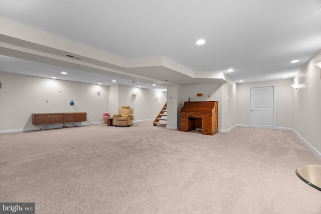 11 Candace Ct, Richboro, PA 18954 - finished below grade area with carpet floors, recessed lighting, baseboards, and stairway