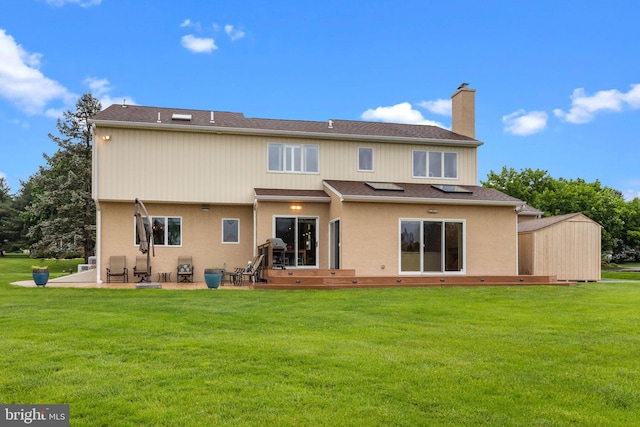 11 Candace Ct, Richboro, PA 18954 - rear view of property with a patio, a chimney, and a yard