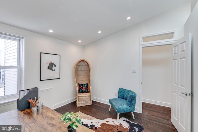 1926 Webster St, Philadelphia, PA 19146 - living area featuring wood finished floors, baseboards, and recessed lighting