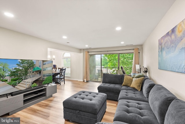 7 Canterbury Sq Unit 401, Alexandria, VA 22304 - living room with light wood-style flooring and recessed lighting