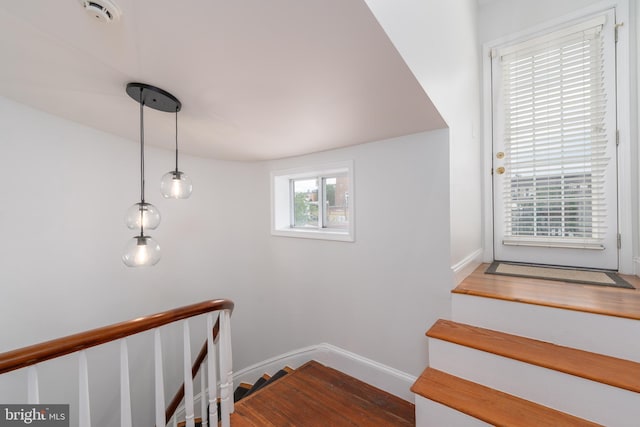 staircase with baseboards