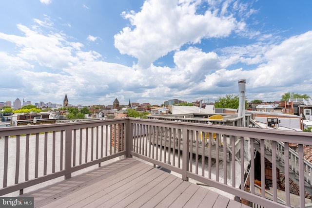 deck with a city view