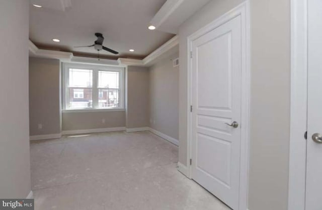 1248 N Hollywood St, Philadelphia, PA 19121 - empty room with a ceiling fan, baseboards, and recessed lighting