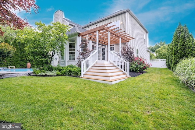 615 Pearl Point Ct, Millersville, MD 21108 - back of property with a pergola and a chimney