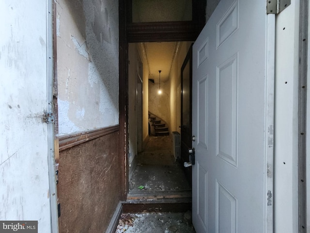 hallway with stairway