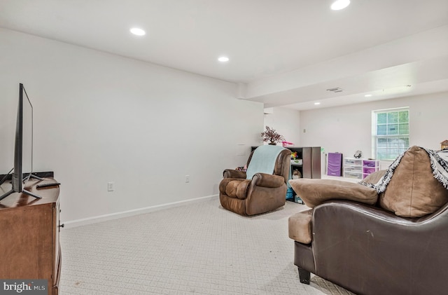 2452 Tuckahoe Ct, Waldorf, MD 20601 - living room with carpet, recessed lighting, and baseboards