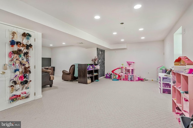 2452 Tuckahoe Ct, Waldorf, MD 20601 - recreation room featuring carpet flooring, recessed lighting, and baseboards