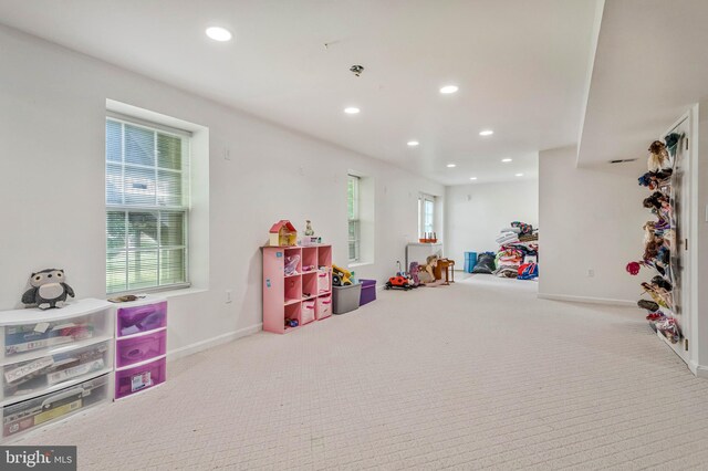 2452 Tuckahoe Ct, Waldorf, MD 20601 - game room featuring recessed lighting, carpet floors, and baseboards