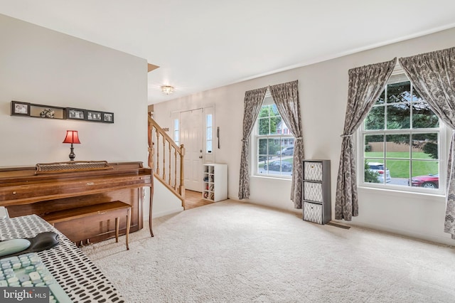 2452 Tuckahoe Ct, Waldorf, MD 20601 - carpeted foyer entrance with stairs and baseboards