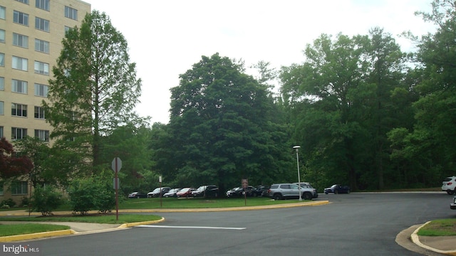 6641 Wakefield Dr Unit 801, Alexandria, VA 22307 - view of asphalt street with curbs, traffic signs, and street lights