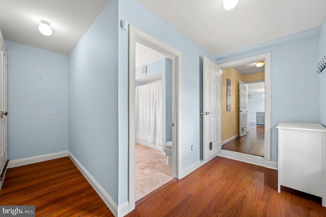 225 S Hanover St, Pottstown, PA 19465 - hallway featuring wood finished floors and baseboards